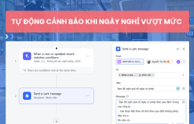 Hệ thống quản lý nghỉ phép của trung tâm đào tạo quy mô 20 nhân sự trên Lark (Larksuite)