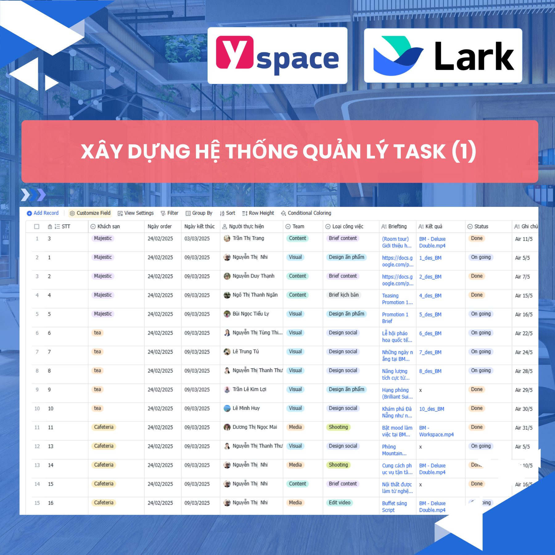 Thiết lập Task tự động trên Lark cho doanh nghiệp Agency Marketing