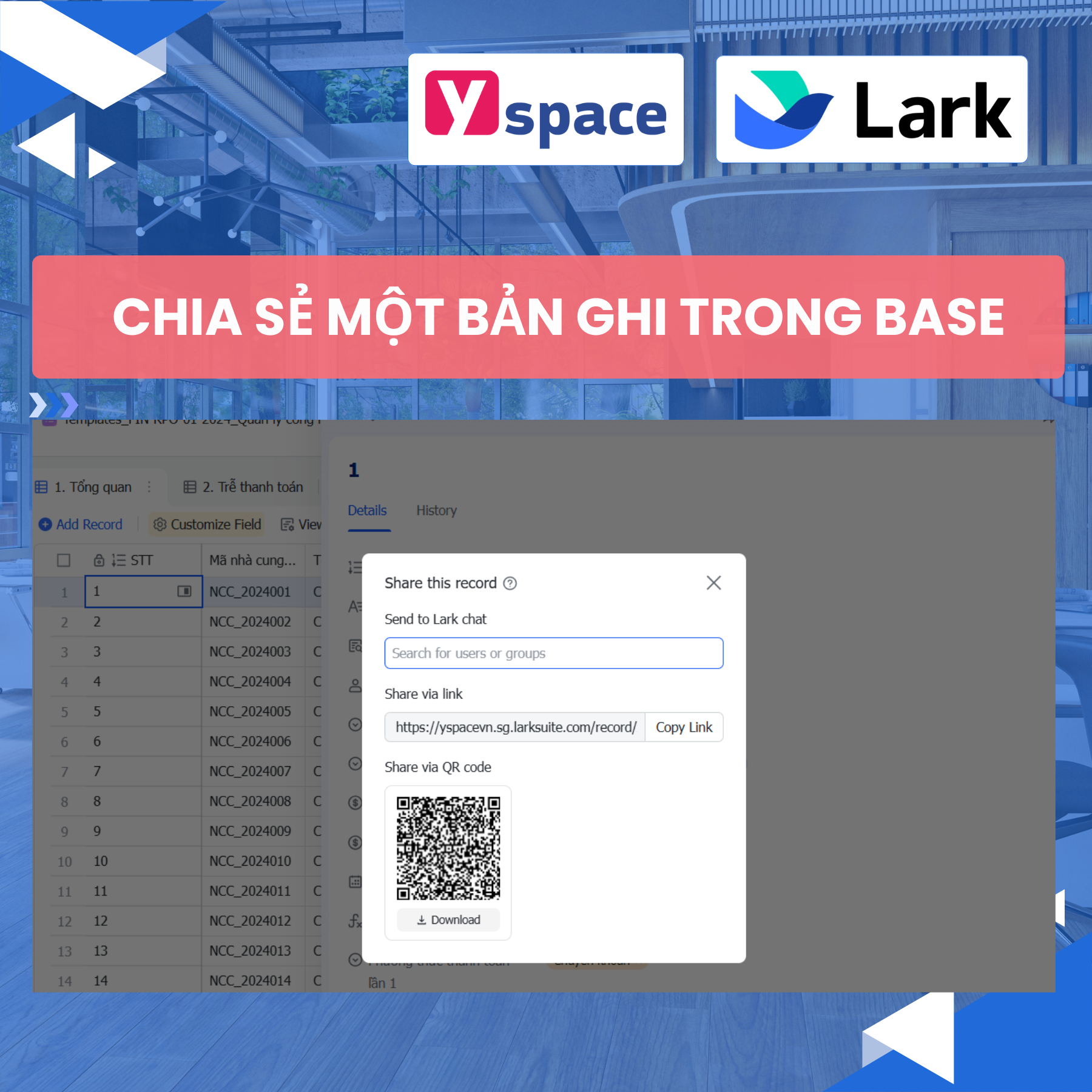 Tìm hiểu về cách chia sẻ bản ghi trên Base (Lark)