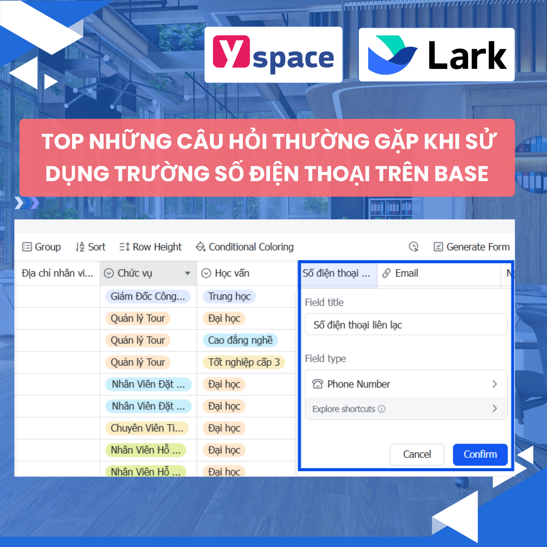 Top những câu hỏi thường gặp khi sử dụng trường số điện thoại trên Base (Lark)
