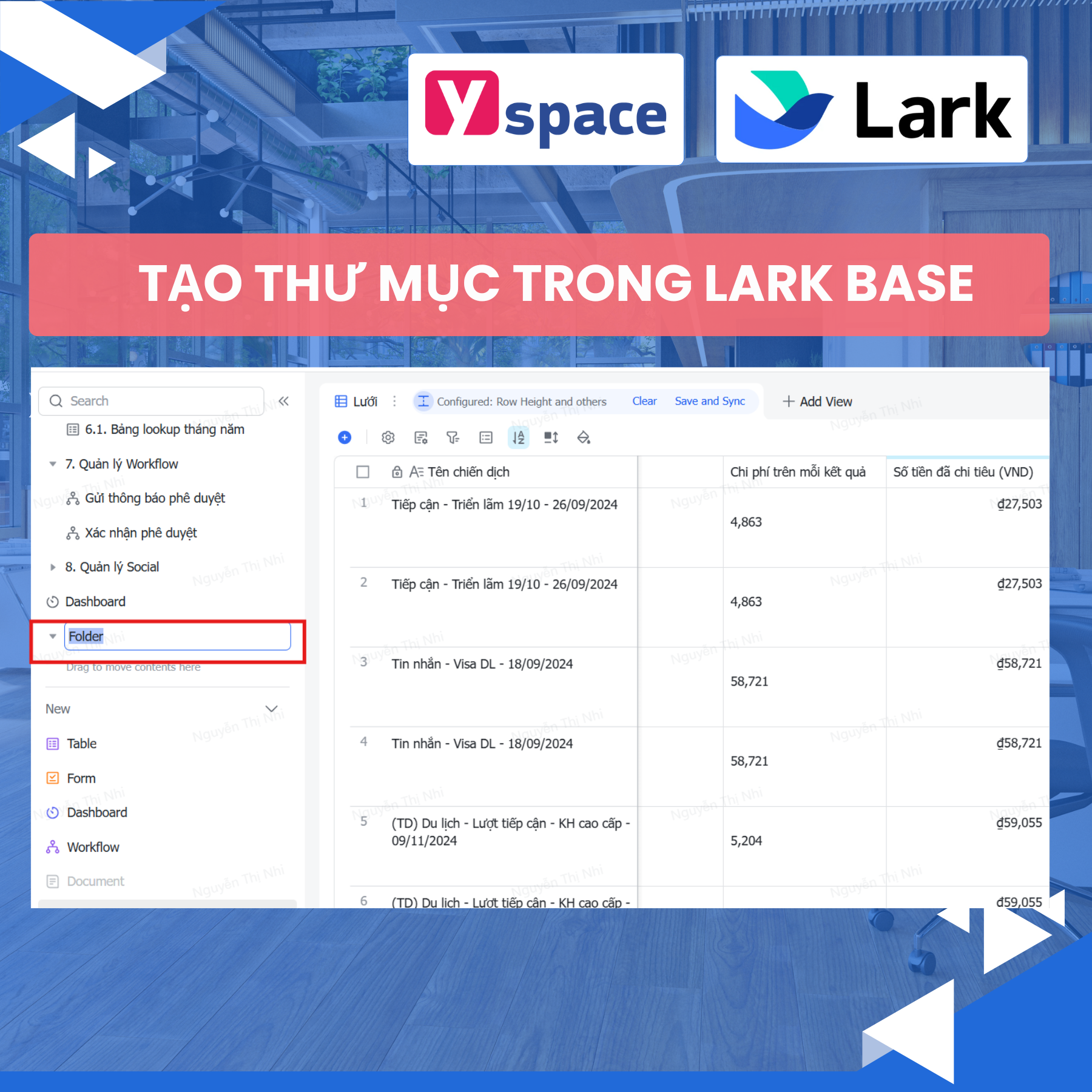 Tạo thư mục trong Lark Base