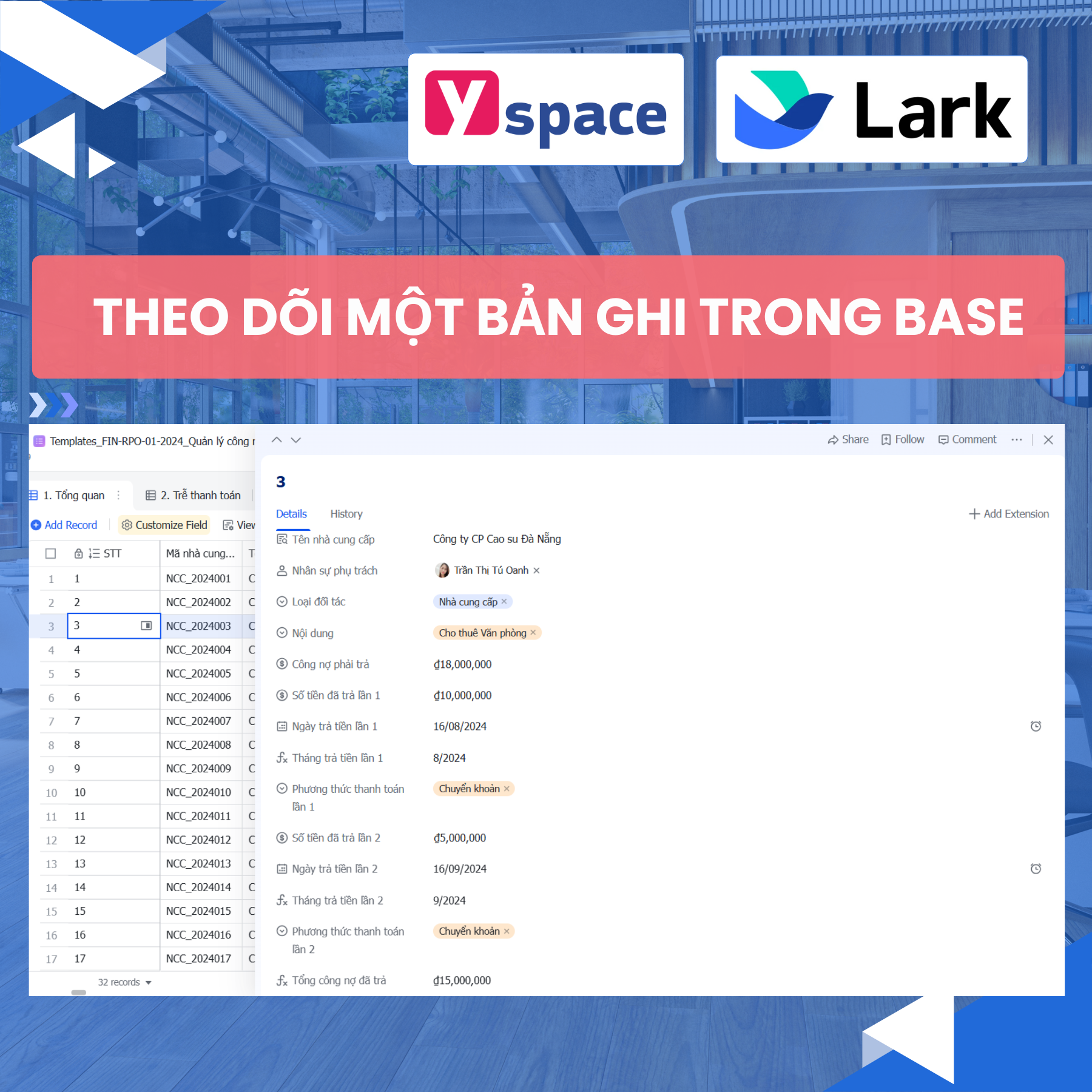 Làm thế nào để theo dõi một bản ghi trong Base (Lark)