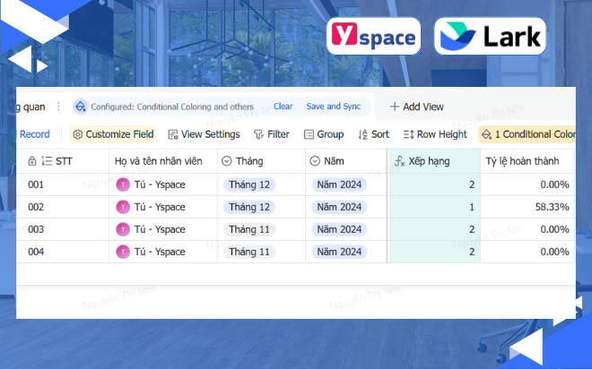 Tìm hiểu về trường đánh giá trên Base (Lark)