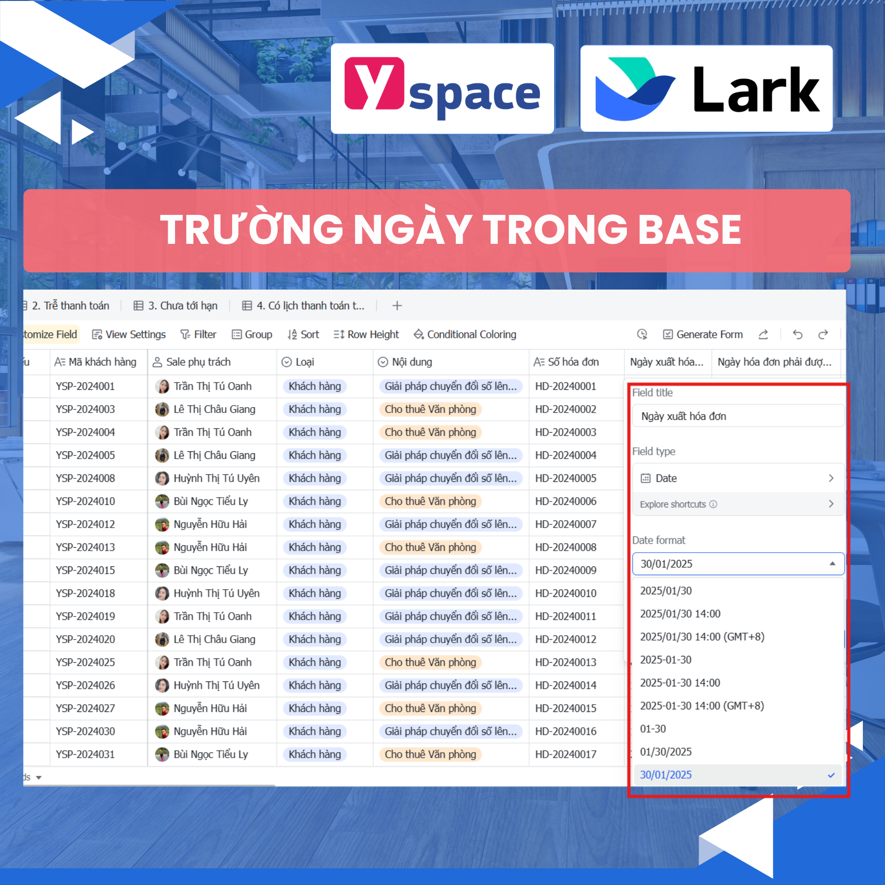Trường ngày và những lưu ý khi sử dụng trường ngày trong Lark (Base)