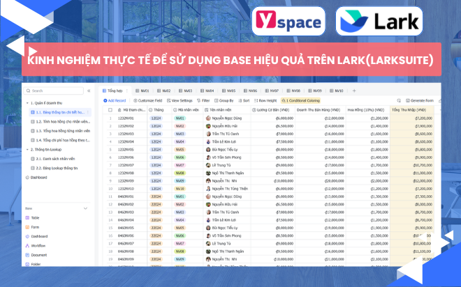 Kinh nghiệm thực tế để sử dụng Base hiệu quả trên Lark(Larksuite)